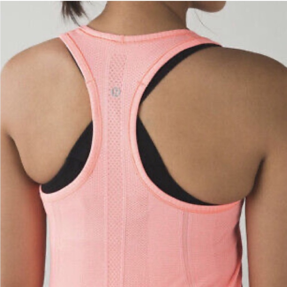 lululemon Swiftly Tank Racerback Heathered Coral Sz 6‎